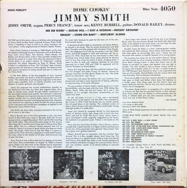 The Incredible Jimmy Smith* With Percy France / Kenny Burrell / Donald Bailey : Home Cookin' (LP, Album, Mono, RP, New)