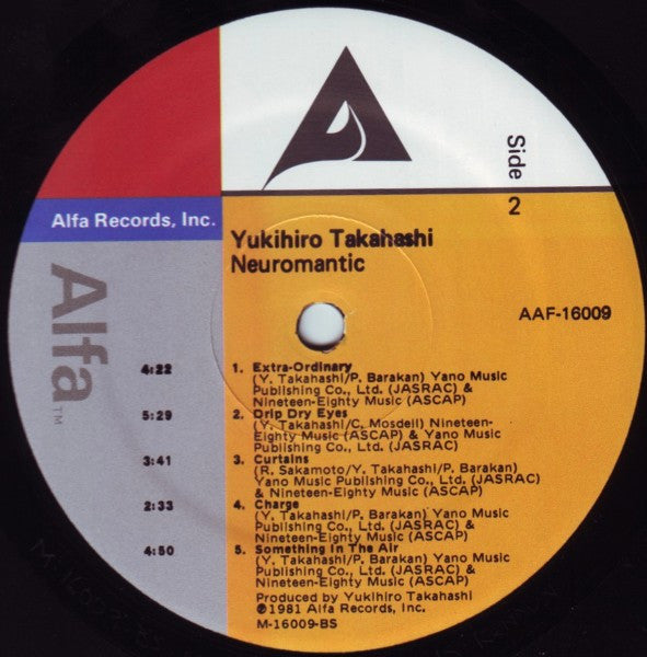 Yukihiro Takahashi : Neuromantic (LP, Album, S/Edition, Mon)