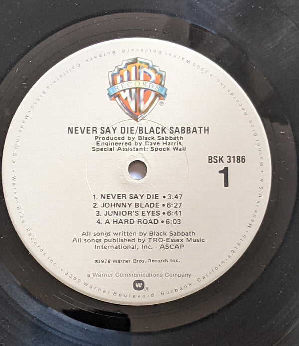 Black Sabbath : Never Say Die! (LP, Album, Jac)
