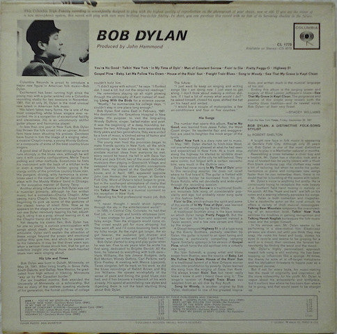 Bob Dylan : Bob Dylan (LP, Album, Mono, RE, San)