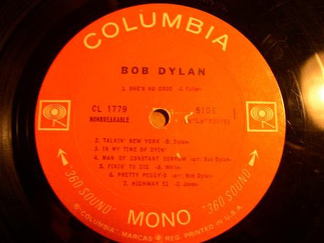 Bob Dylan : Bob Dylan (LP, Album, Mono, RE, San)