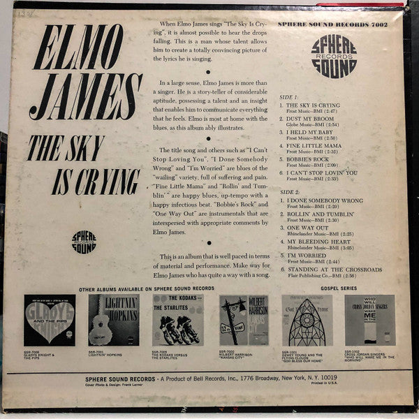 Elmore James : The Sky Is Crying (LP, Album, Mono, Yel)