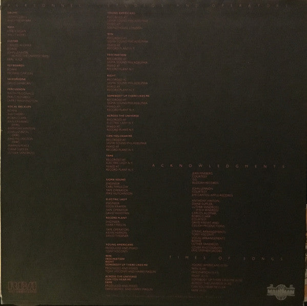 David Bowie : Young Americans (LP, Album, RP)