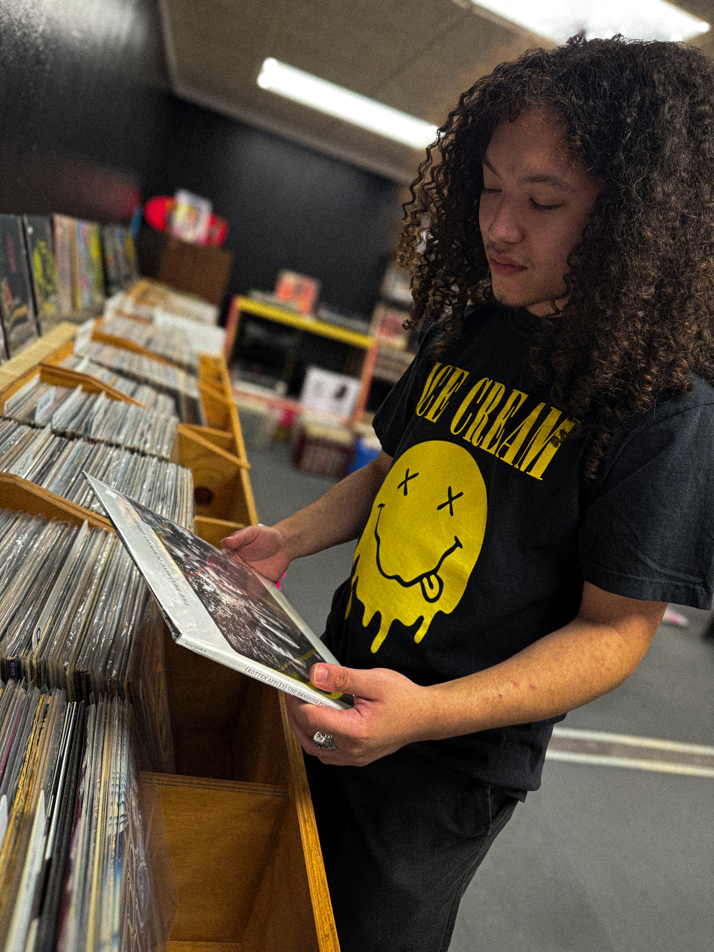 Ice Cream Record Store Whores T-Shirt | Black