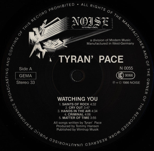 Tyran Pace : Watching You (LP, Album)